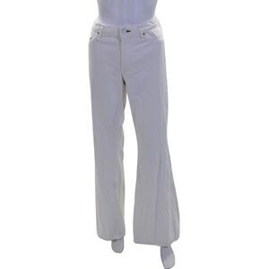 McGuire Womens High Rise Raw Hem Flared Jeans White Size 29